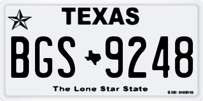 TX license plate BGS9248