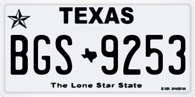 TX license plate BGS9253