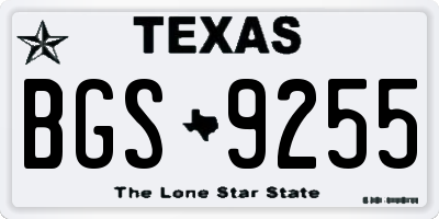 TX license plate BGS9255