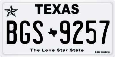 TX license plate BGS9257
