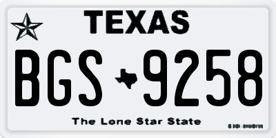 TX license plate BGS9258
