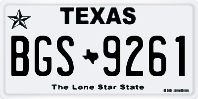 TX license plate BGS9261