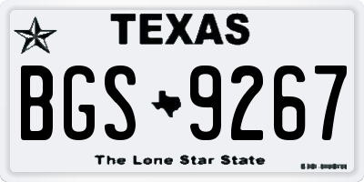 TX license plate BGS9267