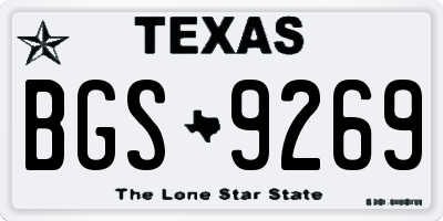 TX license plate BGS9269