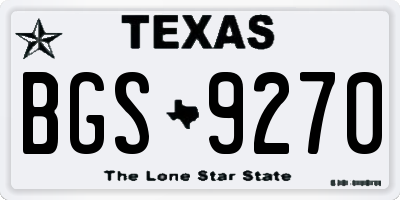 TX license plate BGS9270