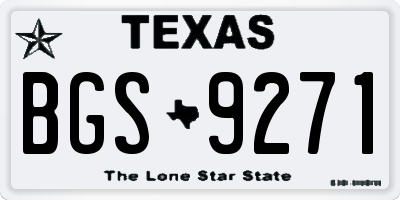 TX license plate BGS9271