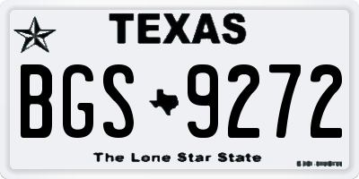 TX license plate BGS9272