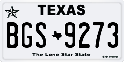 TX license plate BGS9273