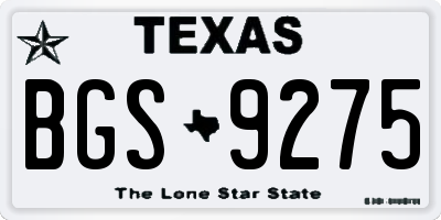 TX license plate BGS9275