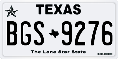 TX license plate BGS9276