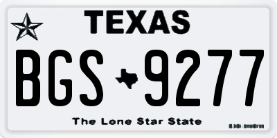 TX license plate BGS9277