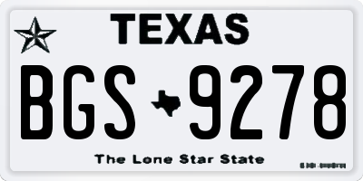 TX license plate BGS9278