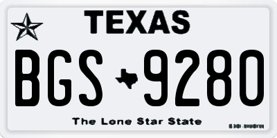 TX license plate BGS9280