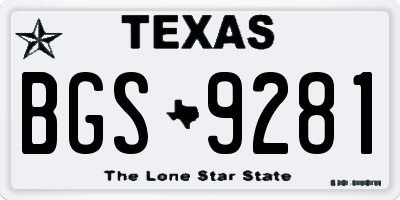 TX license plate BGS9281