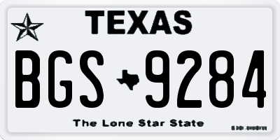 TX license plate BGS9284