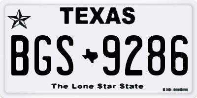 TX license plate BGS9286