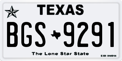 TX license plate BGS9291