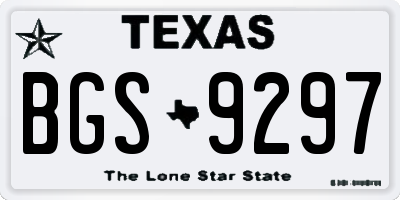 TX license plate BGS9297