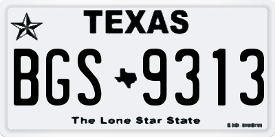 TX license plate BGS9313