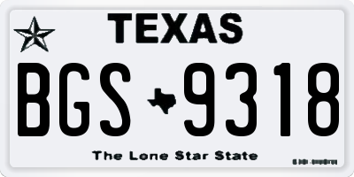 TX license plate BGS9318