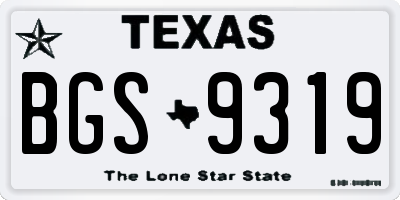 TX license plate BGS9319