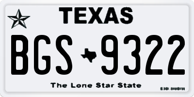 TX license plate BGS9322
