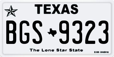 TX license plate BGS9323