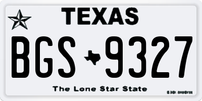 TX license plate BGS9327