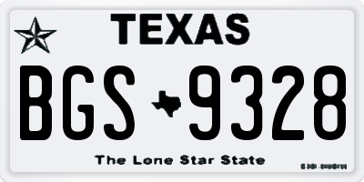 TX license plate BGS9328