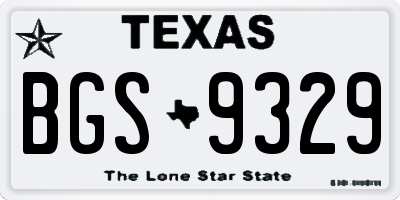 TX license plate BGS9329