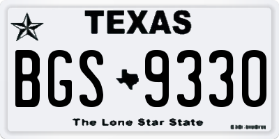 TX license plate BGS9330