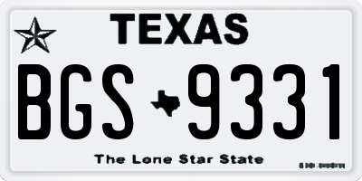 TX license plate BGS9331