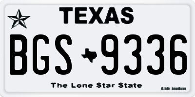 TX license plate BGS9336
