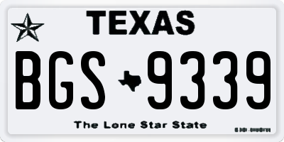 TX license plate BGS9339