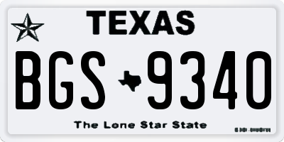 TX license plate BGS9340