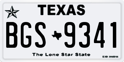 TX license plate BGS9341