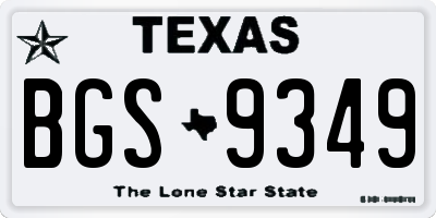 TX license plate BGS9349