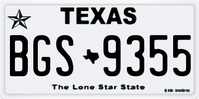 TX license plate BGS9355