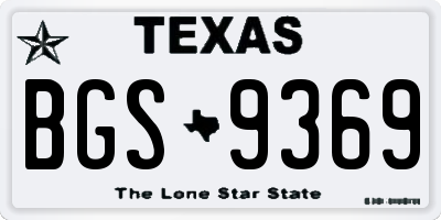 TX license plate BGS9369