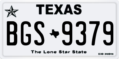 TX license plate BGS9379