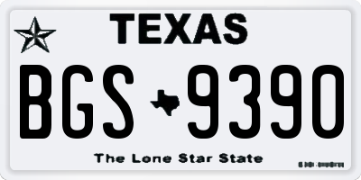TX license plate BGS9390