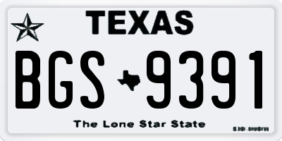 TX license plate BGS9391
