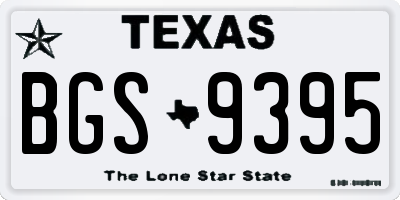 TX license plate BGS9395