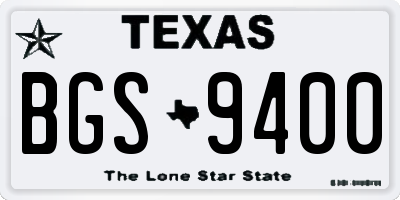 TX license plate BGS9400