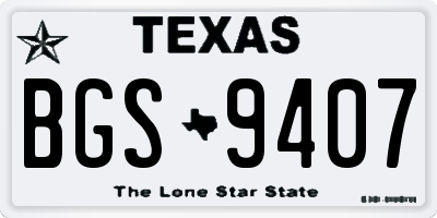 TX license plate BGS9407
