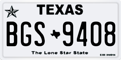 TX license plate BGS9408