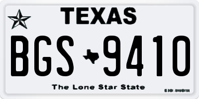 TX license plate BGS9410