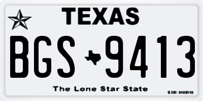 TX license plate BGS9413