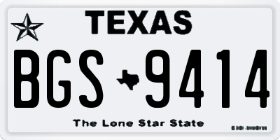 TX license plate BGS9414