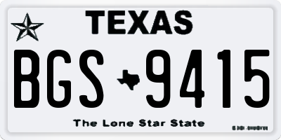 TX license plate BGS9415